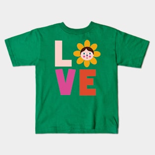 Love yourself happy face enjoy life humorous smiley flower Kids T-Shirt